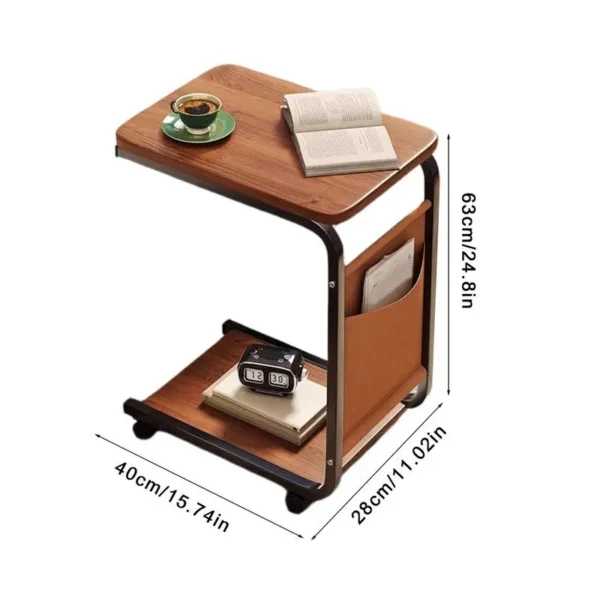 Wood Simple Laptop Desk Computer Double Layer Desktop Study Home Moveable Bedside Table Portable Laptop Table - Image 6