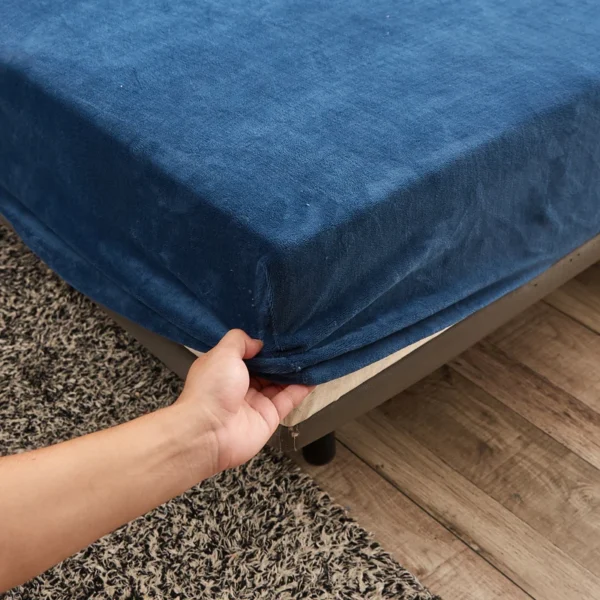 WOSRAT Warm velvet elastic fitted sheet mattress cover winter bedspreads 2 people luxury double bed bed sheet king size 160/200 - Image 4