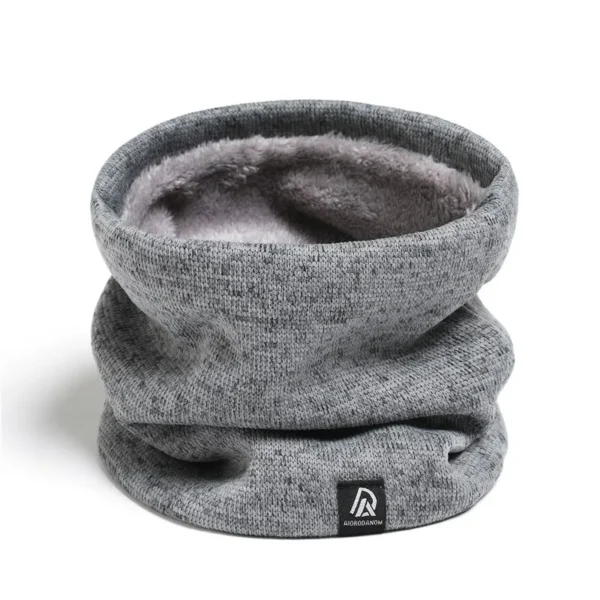 Unisex Solid Cashmere Like Plush Winter Ring Scarf Women Men Knitted Full Face Mask Snood Neck Scarves Bufanda Thick Muffler New