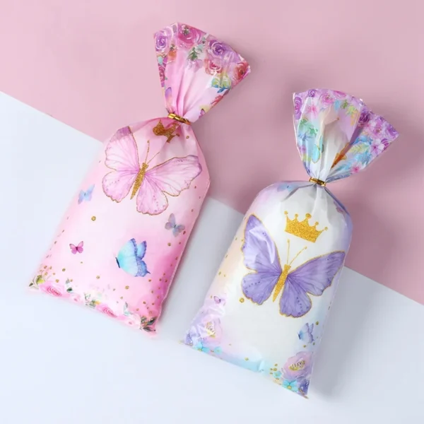 25/50/100pcs Candy Bags Gift Packing Bags Biscuit Butterfly Birthday Party Decorations Gift Candy Bag Baby Shower Party Supplies - Image 2