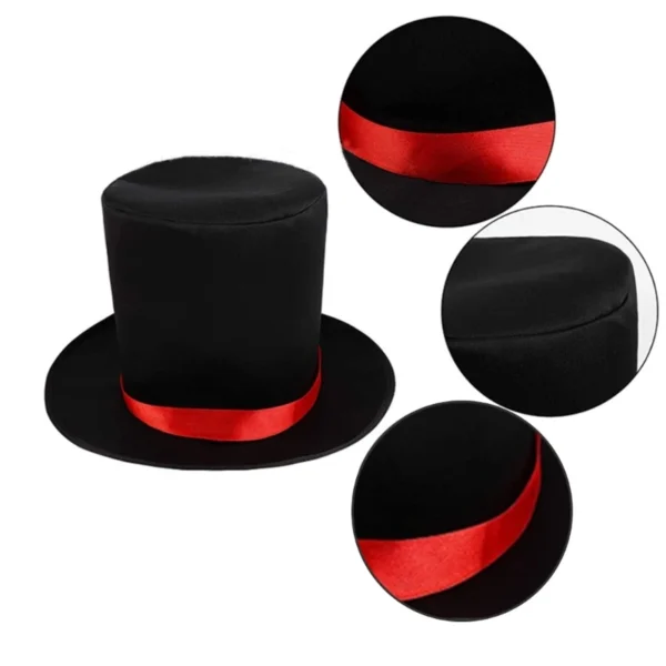 Magician Top Hat Black Top Hat Magician Performed Hat Carnival Nightclub Bowler Top Hat Jazz Stage  Hat - Image 3