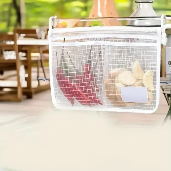 1pc Refrigerator Door Organizer, Fridge Hanging Mesh Bag For Kitchen Storage Bag - Image 2