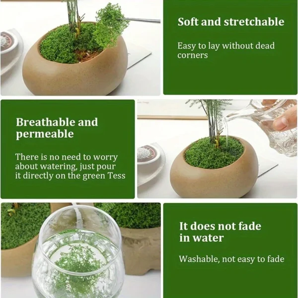 Green Fake Moss DIY Crafts Grass Artificial Moss Faux Preserved Moss Green Plant Home Room Garden Decor Landscape Fake Grass - Image 5