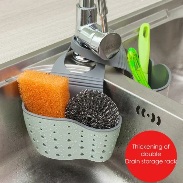 Kitchen Sink Holder Hanging Drain Basket Adjustable Soap Sponge Shelf Organizer Bathroom Faucet Holder Rack Kitchen Accessories - Image 2