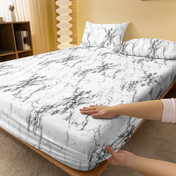 Four Seasons Men and Women Simple Fashion Texture Printing Sanded Bedspread Home Bedroom Hotel - Image 2