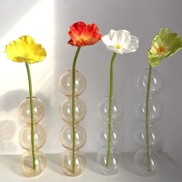 New Nordic Glass Bubble Vase INS Flower Arrangement Modern Creative Spherical Flower Vases Home Decoration Birthday Gift Pots - Image 3