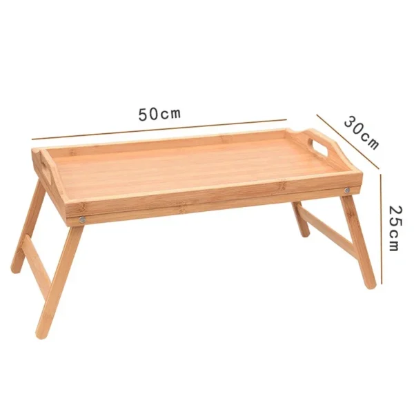 Bamboo Bed Tray Table with Folding Legs Handle Foldable Serving Laptop Tray Snack Tray Breakfast Tray Bed Table Drawing Table - Image 6