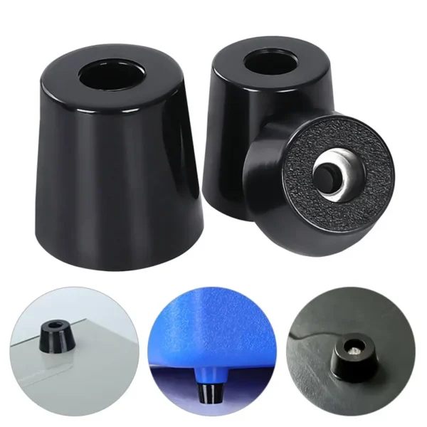 10pcs Anti Slip Black Furniture Legs Feet Speaker Cabinet Bed Table Leg Cover Conical Rubber Shock Pad Floor Protector - Image 6