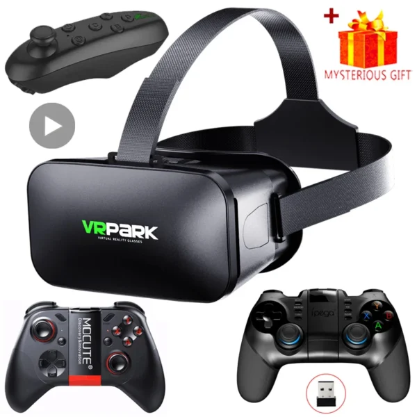 VR Glasses 3D Virtual Reality Headset Helmet For Phone Lenses Goggles Devices Viar Smart Smartphones Controller Cell Game Viewer