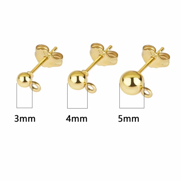 50pcs/lot Gold Silver Earring Studs Base Pins 925 Silver Plated Earring Plug Ear Back DIY Jewelry Making Findings Accessories - Image 4