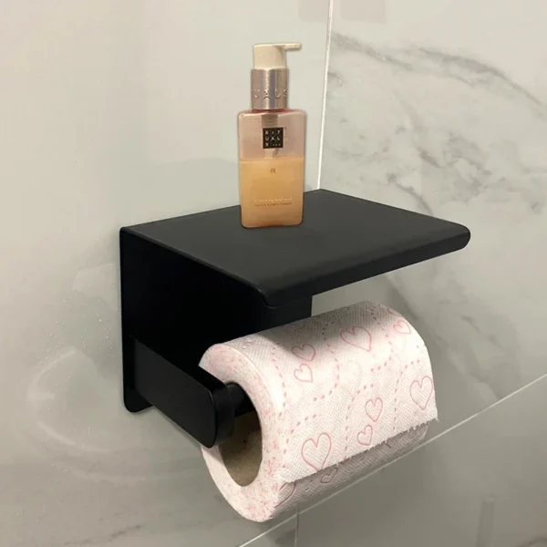 Toilet Paper Holder  Storage Rack Kitchen Towel Placement of seasoning bottles Bathroom Wall Roll of Paper Phone Storage - Image 2