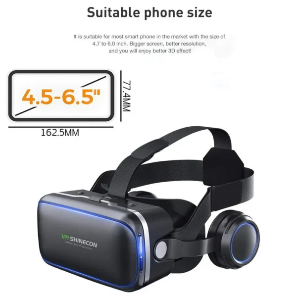 G04EA Original VR Shinecon 6.0 Virtual Reality Glasses 3D VR Glasses Stereo Helmet Headset with Remote Control for IOS Android - Image 3