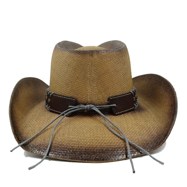 Thickened Cowboy Hat Vintage Straw Hat 2023 New Men's and Women's Jazz Large Size Cowboy Hat Straw Hat Sun Hat Summer Hat - Image 4