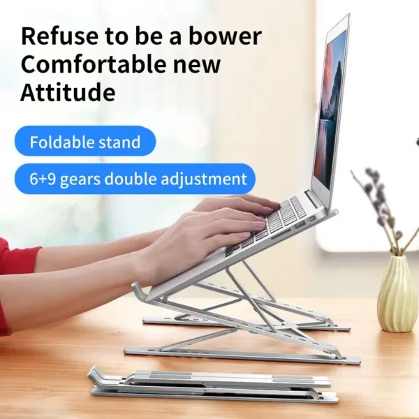 Laptop Stand For Macbook Folding Adjustable Aluminum Computer Pc Tablet Stand Notebook Tablelaptop Holder Heat Dissipation - Image 2