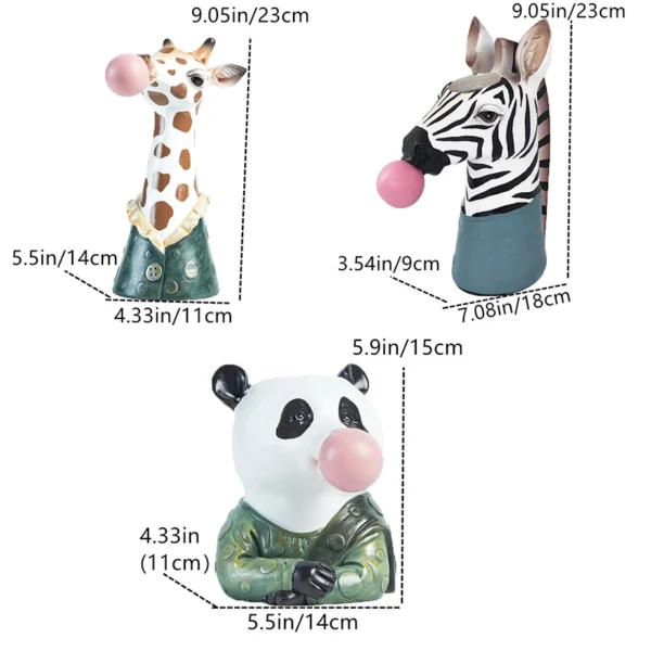 Vase For Flowers Resin Vases Home Decor Modern Living Room Decoration Table Desktop Panda Giraffe Zebra Flower Vase Ornaments - Image 2