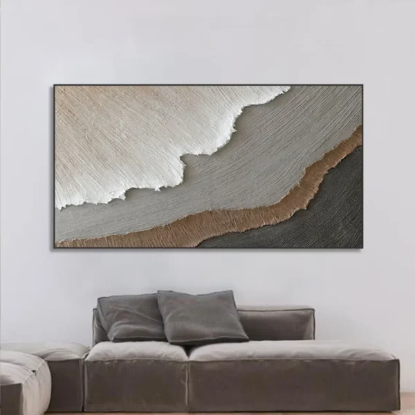 3D Ocean Waves Art Handmade Painting on Canvas Painting Party Texture Wall Art Wabi-Sabi Wall Art Living Room Fashion Room Decor - Image 4