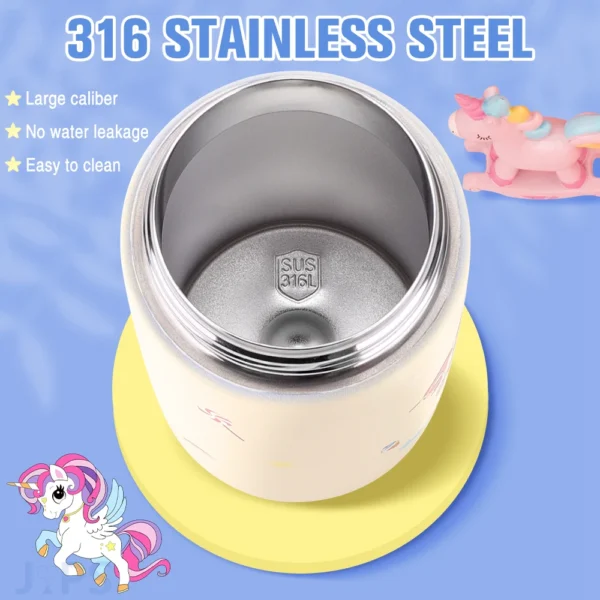 400ML Kids Water Bottle Cartoon Animal Children's Cup With Straw Stainless Steel Vacuum Flacks Thermos Bottle Thermal Mug Cups - Image 4