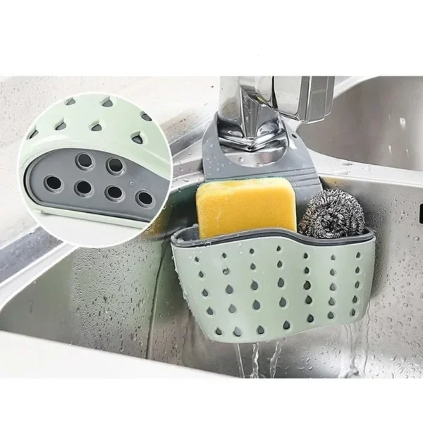 Adjustable Sink Drainer Kitchen Storage Basket Sponge Pool Hanging Bag Supplies Kitchen Accessories Organizer Household Items - Image 3