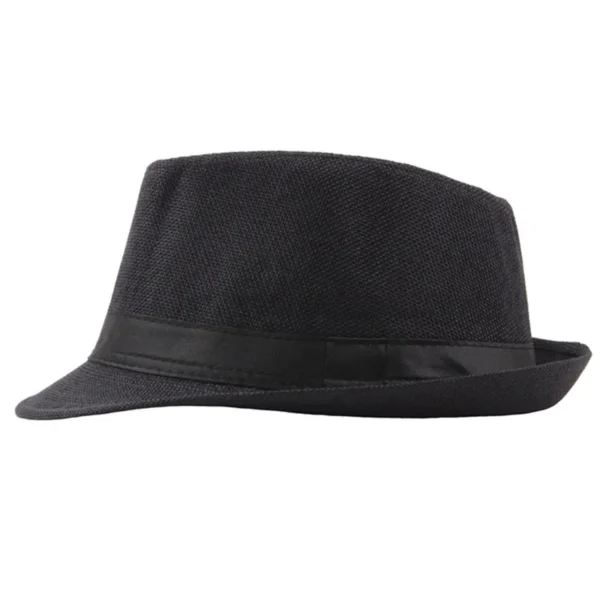 Men's Fedora Jazz Cotton Linen Solid Color Hat Summer Retro Bowler Hats Unisex Outdoor Chapeau  Bowler Hats Beach Trave Cap - Image 3