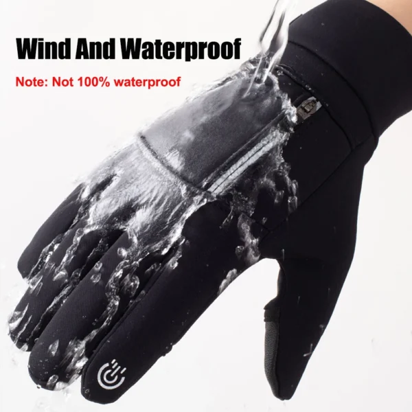 Winter Warm Gloves Flip Over Expose Two Fingers Gloves Waterproof Windproof Touch Screen Gloves Cycling Ski Fishing Gloves - Image 4