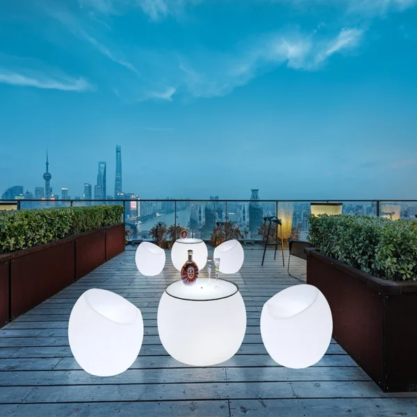 Outdoor Light-emitting Table and Chair Combination Wedding Event Colorful Furniture Balcony Tables and Chairs LED Bar Furniture - Image 3