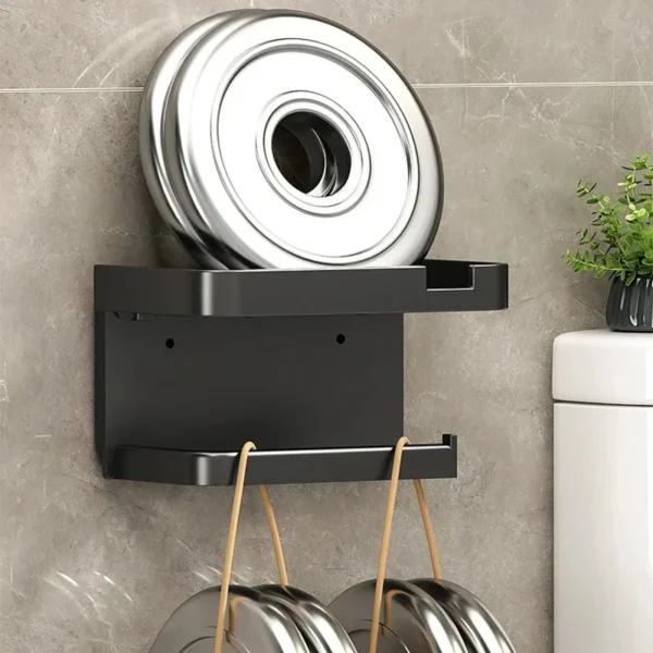 Toilet Paper Holder Plastic Storage Rack Kitchen Towel Placement Of Seasoning Bottles Bathroom Wall Roll Of Paper Phone Storage - Image 4