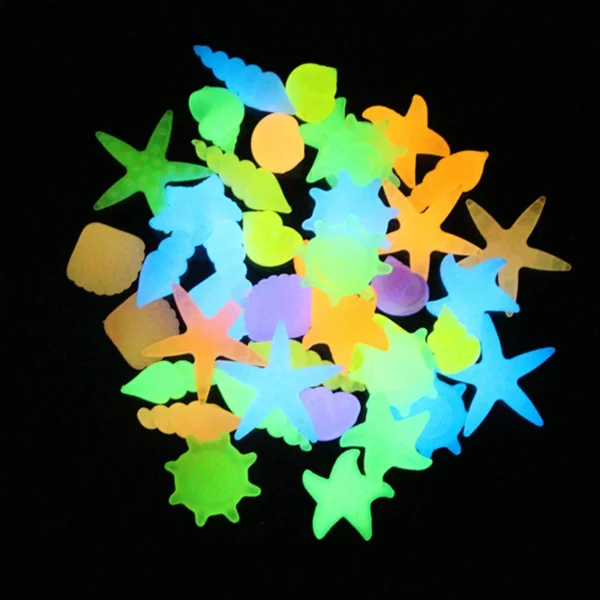 10Pcs Luminous Glowing Stones Starfish Conch Shell Shaped For Fish Tank Table Walkways Garden Aquarium Decorative Pool Landscape - Image 4