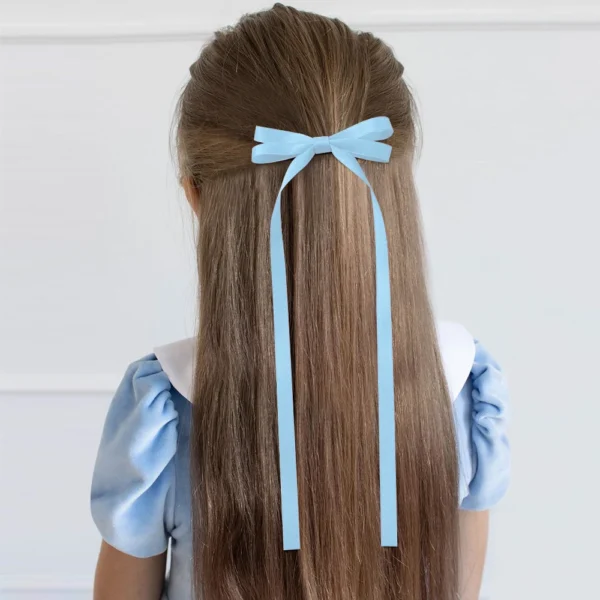 2pcs 2024 New Cute Ribbon Bow Headband Long Tassel Hair Clip Women's Hair Accessories Girls Party Headwear Side Clips Wholesale - Image 3