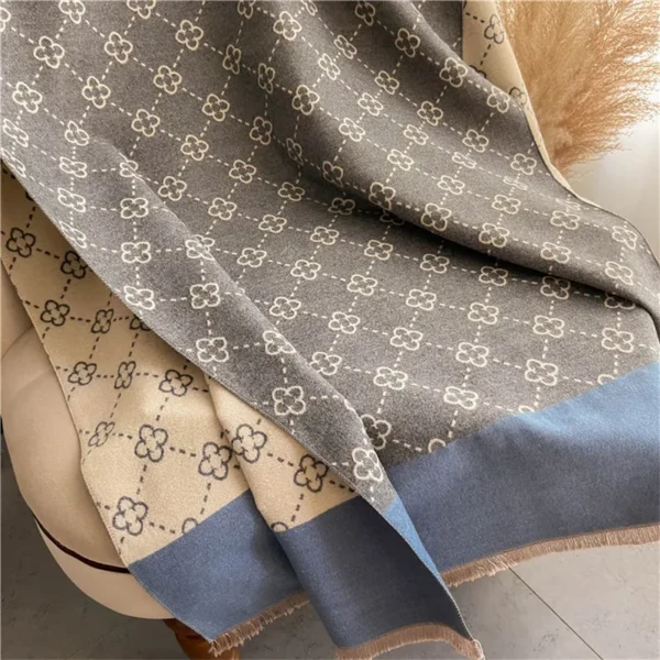 2023 Brand Warm Cashmere Poncho Shawl Scarf Luxury Print Thick Pashmina Winter Blanket Wraps Bufanda Casual Hijab Stoles Echarpe - Image 6