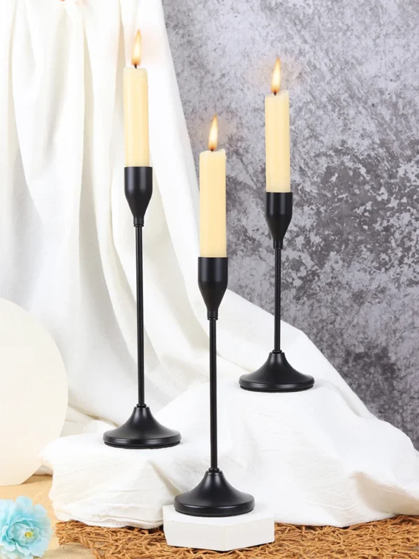 3Pcs/Set European Style Metal Candle Holders Candlestick Fashion Wedding Table Candle Stand Exquisite Candlestick Christmas Tabl - Image 2