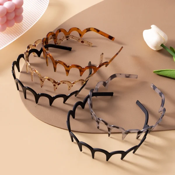 Korean Women Hair Comb Non-Slip Headband Plastic U Shape Hair Hoops Fixed Teeth Fluffy Top Hair Bands Headwear Hair Accessories - Image 6