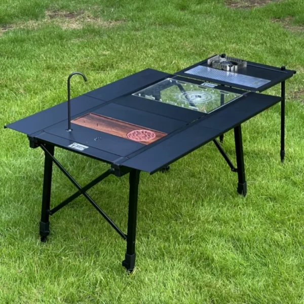 IGT Table 3-Unit Camping Table Folding Aluminum Alloy Igt Camping Table Outdoor Extensible BBQ Picnic Igt Table Igt Accessories - Image 3