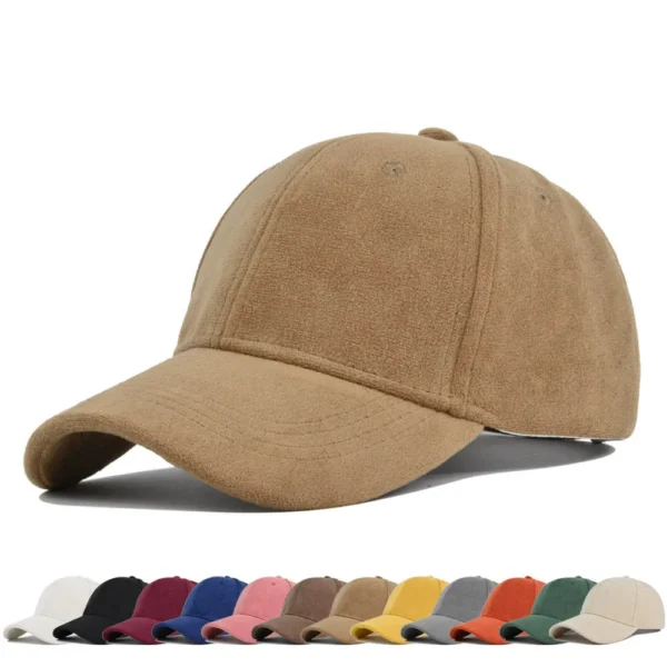 Solid Suede Retro Baseball Caps For Men Women Spring Autumn Street Snapback Hip Hop Hat Adjustable Faux Fur Sunscreen Visor Cap