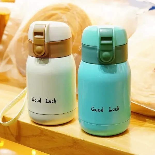 1/2PCS Goodluck Small Cute Mini Thermos Cup MINI Portable Creative Pot Belly Water Cup Pocket Cup with Hand Gift - Image 3