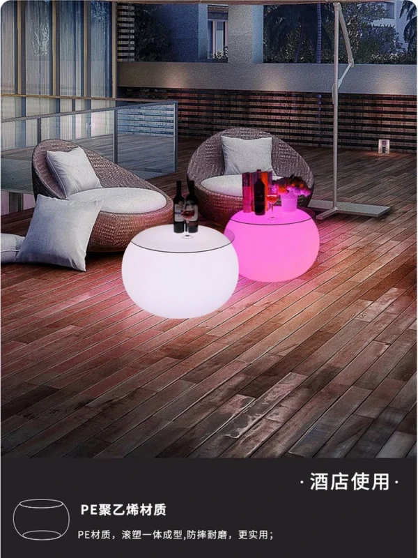 Outdoor Light-emitting Table and Chair Combination Wedding Event Colorful Furniture Balcony Tables and Chairs LED Bar Furniture - Image 4