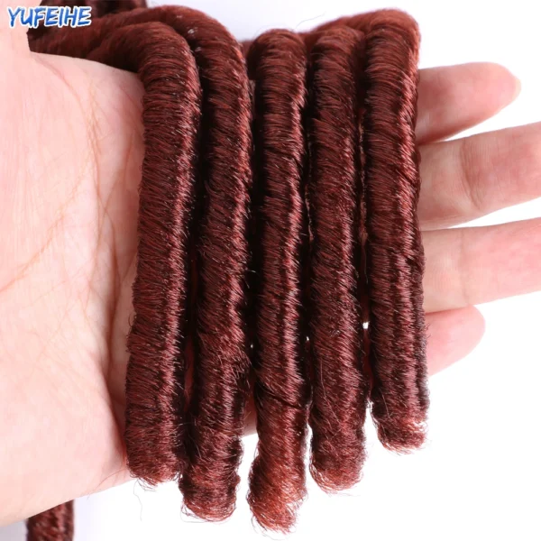 14inch 70g/Pack Faux Locs Synthetic Braiding Hair Extensions Afro Hairstyles Soft Dreadlock Brown Black Bug Crochet Braids - Image 4