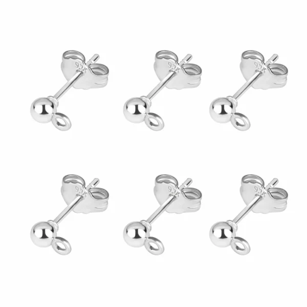 50pcs/lot Gold Silver Earring Studs Base Pins 925 Silver Plated Earring Plug Ear Back DIY Jewelry Making Findings Accessories