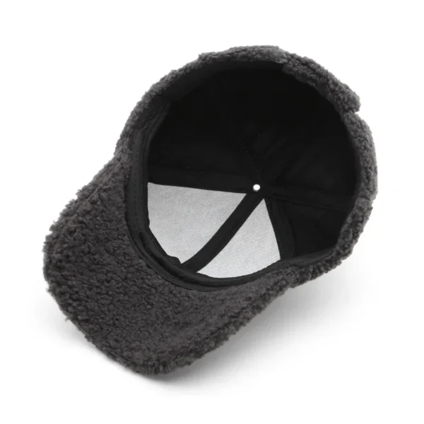 Autumn Winter Baseball Cap Women Artificial Lamb Wool Hats Keep Warm Cap Plush Baseball Caps Spring Baseball Cap Solid Sunshade - Image 4