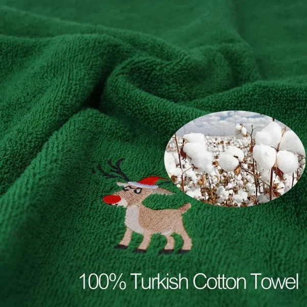 Soft Cotton Towels 3pcs Set Merry Christmas Santa Claus Hand Towels 32x45cm Absorbent Hand Bath Towels for Home Hotel Bathroom - Image 5