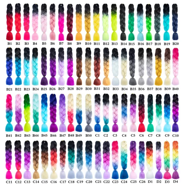 Colorful Hair for Braids Synthetic Braiding Hair Extensions for Girls Jumbo Braid Hair for Crochet Box Expression Braiding Hair - Image 4