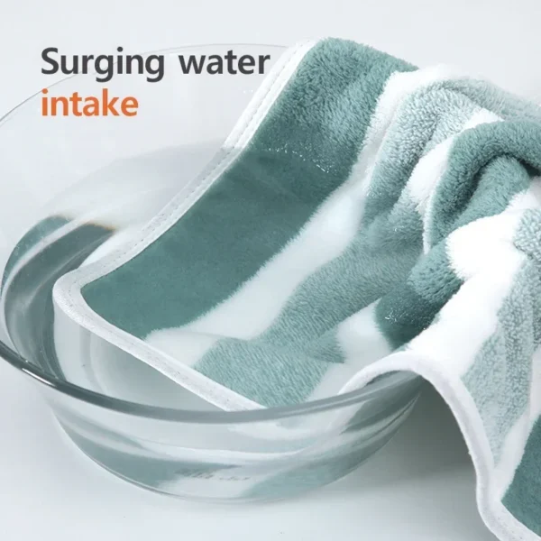 Striped Pattern Towel Set Soft Hand Towel Bath Towel Quick Drying Absorbent Towels For Bathroom - Image 6