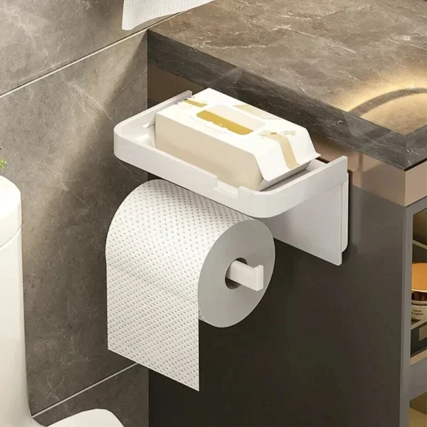 2024 New Plastic Steel Toilet Paper Holder Bathroom Wall Mount WC Paper Phone Holder Shelf Towel Roll shelf Accessories - Image 4