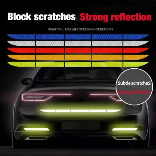 Car Wheel Hub Reflective Stripes Door Handle Safety Warning Sticker Car Rear Warning Tape Automobile Sticker Exterior Accessorie - Image 5