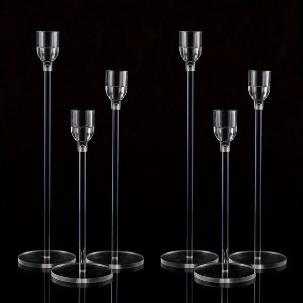 3pcs Clear Acrylic Candlestick Holder For Wedding Party Events Table Decoration Party Decor Party Supplies Holiday Decor Holiday - Image 6