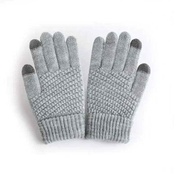 Winter Warm Touchscreen Gloves Thick Fleece Women Men Fashion Knitted Gloves Mittens Pineapple Pattern Wool Gloves Touch Screen - Image 2