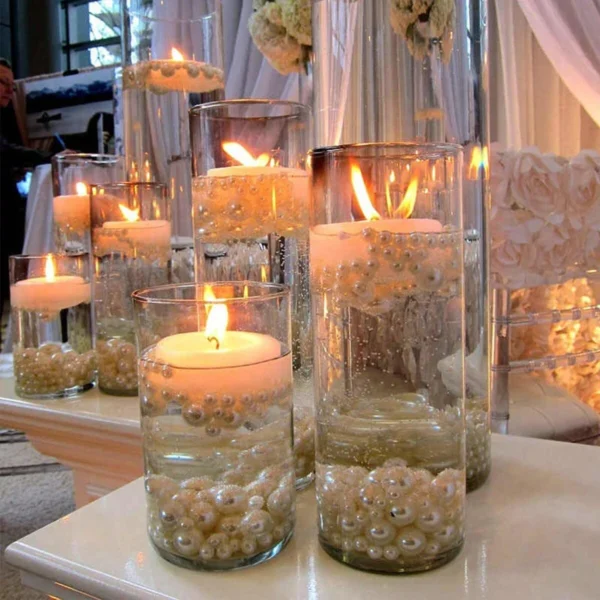 Large capacity Cylinder Wedding Glass Cup Candlestick Straight Tube Glass Vase Dining Table Candle Decoration Art Storage Jar - Image 3