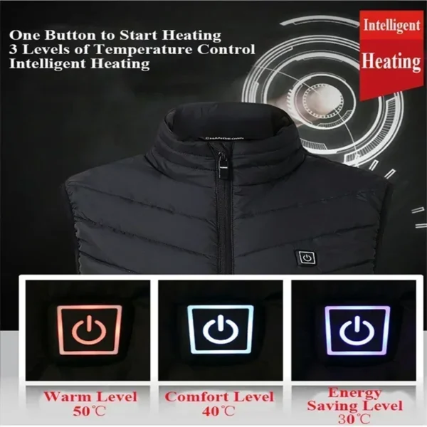 21/13/9Areas Self Heating Vest Jacket Heated Winter Men Womens Heated Jacket Tactical Heating Vest Body Warmer Coat with  Gloves - Image 6