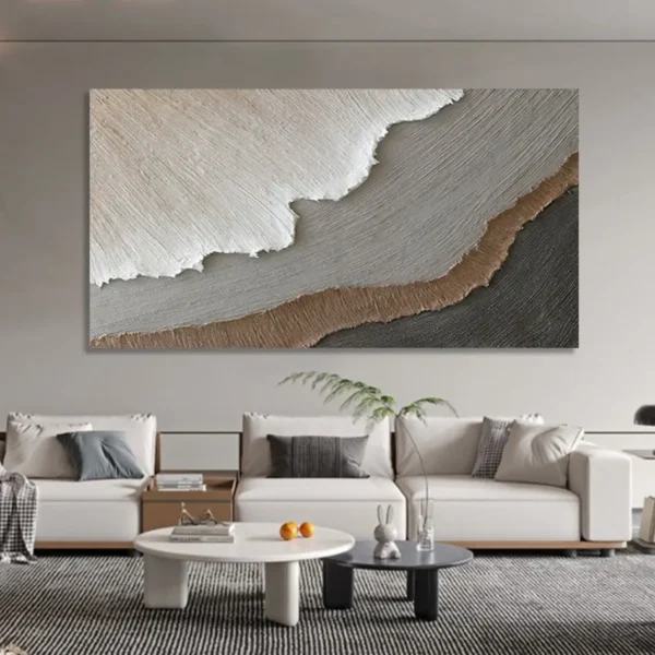 3D Ocean Waves Art Handmade Painting on Canvas Painting Party Texture Wall Art Wabi-Sabi Wall Art Living Room Fashion Room Decor - Image 2