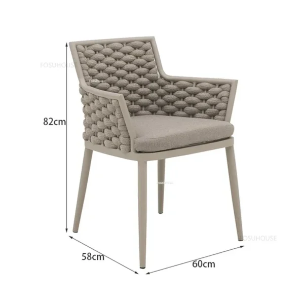 Outdoor Table and Chairs Nordic Courtyard Garden Furniture Set Home Villa Patio Outdoor Furniture Rattan Dining Table and Chairs - Image 5