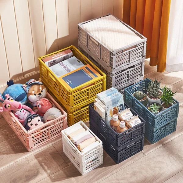 Foldable Storage Baskets Large Capacity Desktop Sundries Storage Box Grocery Holder Vegetable Fruit Basket Kitchen Organizer - Image 5